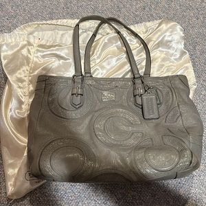 Grey Leather Coach bag